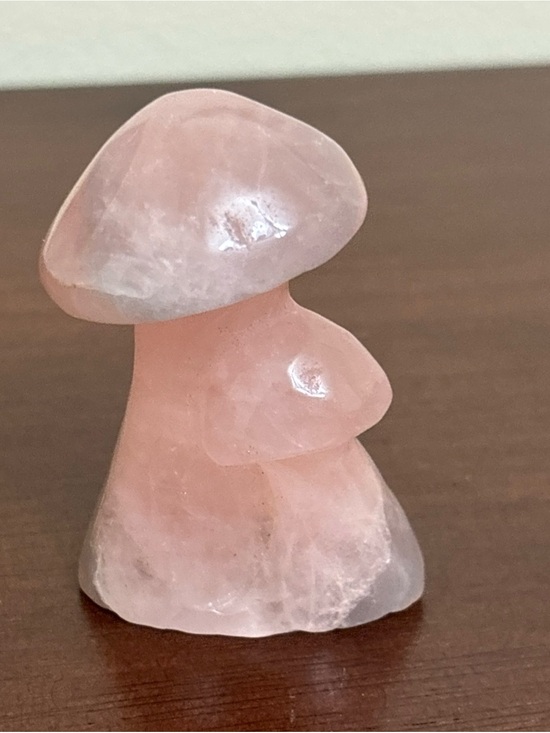 Other - Hand carved polished rose quartz crystal mushroom Triple Stone Crystal Garden